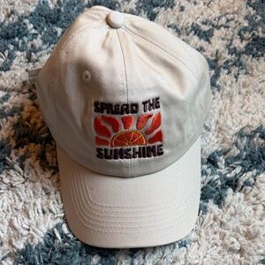Spread The Sunshine Embroidered Cream Baseball Cap